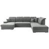 WOHNLANDSCHAFT in Flachgewebe Grau  - Silberfarben/Grau, Design, Kunststoff/Textil (187/365/263cm) - Cantus