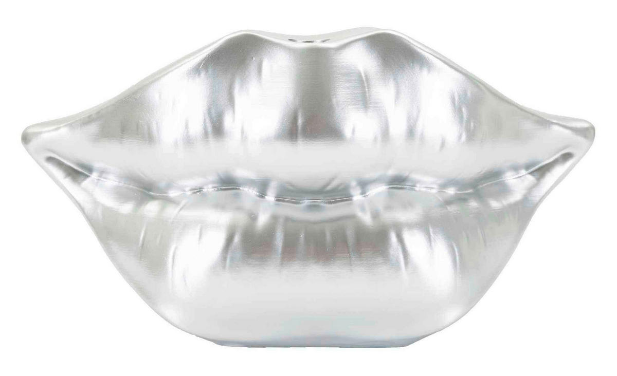 Vase Mouth Lip Silver  - Silberfarben, Basics, Kunststoff (23/12/8cm)