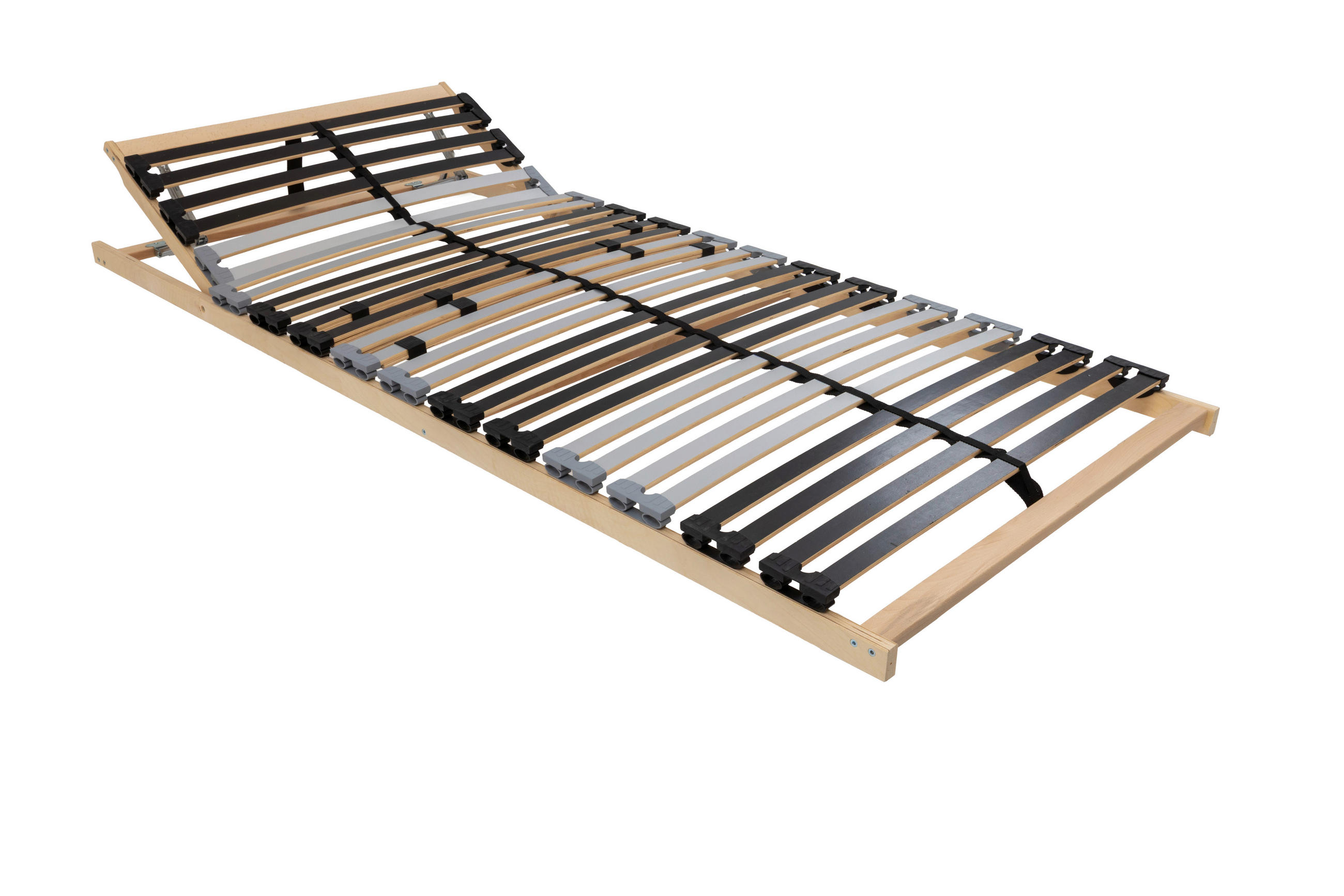 LATTENROST 140/200 cm Kopfteil, Mittelzone verstellbar, Birke  - Anthrazit/Silberfarben, Basics, Holz (140/200cm) - MID.YOU