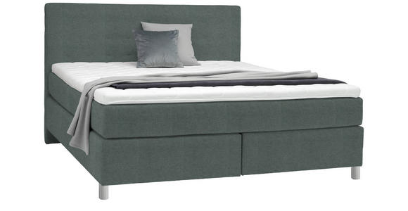 BOXSPRINGBETT 180/200 cm in Grün - Chromfarben/Grün, KONVENTIONELL, Kunststoff/Textil (180/200cm) - Voleo