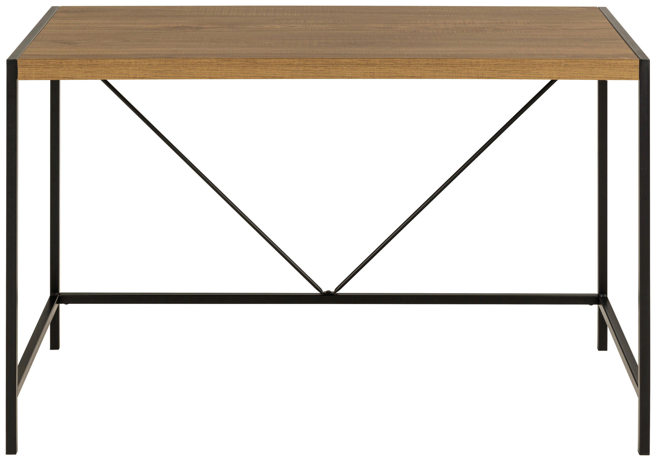 SCHREIBTISCH 120/60/75 cm  in Schwarz, Eichefarben  - Eichefarben/Schwarz, Design, Holzwerkstoff/Metall (120/60/75cm) - MID.YOU
