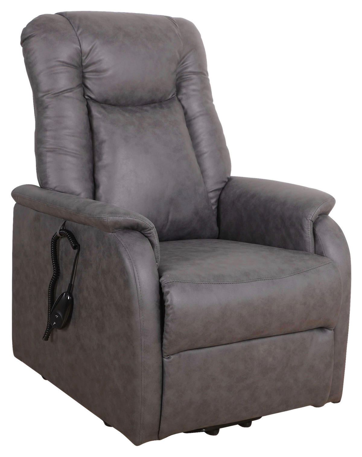 TV KRESLO, kov, textil, tmavosivá - čierna/tmavosivá, Konventionell, kov/textil (75/111/93cm) - Cantus