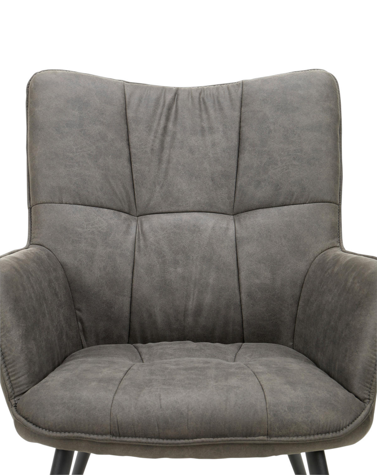 SESSELSET Mikrofaser    - Dunkelgrau/Schwarz, Design, Textil/Metall (72/98/81cm) - Novel