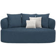 2-SITZER-SOFA in Plüsch Dunkelblau - Creme/Schwarz, MODERN, Kunststoff/Textil (177/86/105cm) - Hom`in