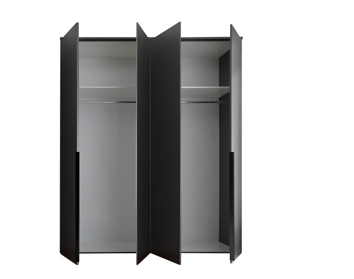 DREHTÜRENSCHRANK  in Graphitfarben  - Schwarz/Graphitfarben, MODERN, Holzwerkstoff/Kunststoff (180/225/52cm) - Carryhome