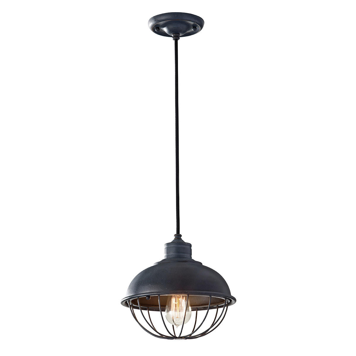 ZÁVĚSNÉ SVÍTIDLO, 25.4/29 cm  - tmavě šedá, Basics, kov (25.4/29cm) - Elstead Lighting