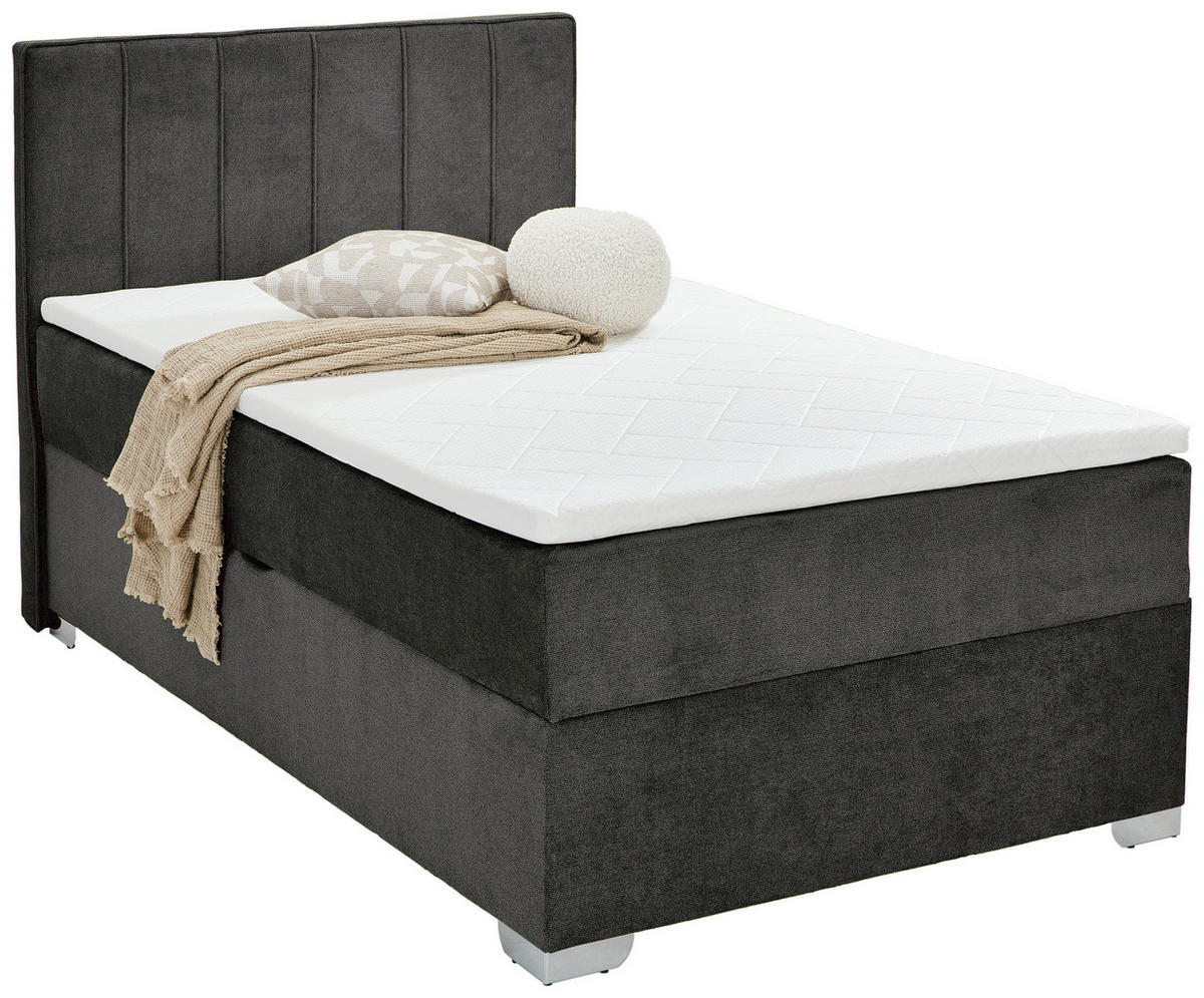 BOXBETT 120/200 cm  in Graphitfarben  - Chromfarben/Graphitfarben, Trend, Kunststoff/Textil (120/200cm) - Boxxx