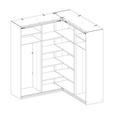 ECKKLEIDERSCHRANK 181/187/229/53,8 cm  - Alufarben/Eiche Artisan, KONVENTIONELL, Glas/Holzwerkstoff (181/187/229/53,8cm) - Xora