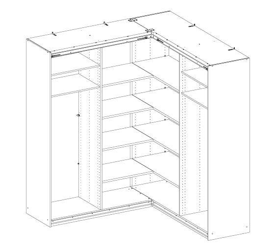 ECKKLEIDERSCHRANK 181/187/229/53,8 cm  - Alufarben/Eiche Artisan, KONVENTIONELL, Glas/Holzwerkstoff (181/187/229/53,8cm) - Xora