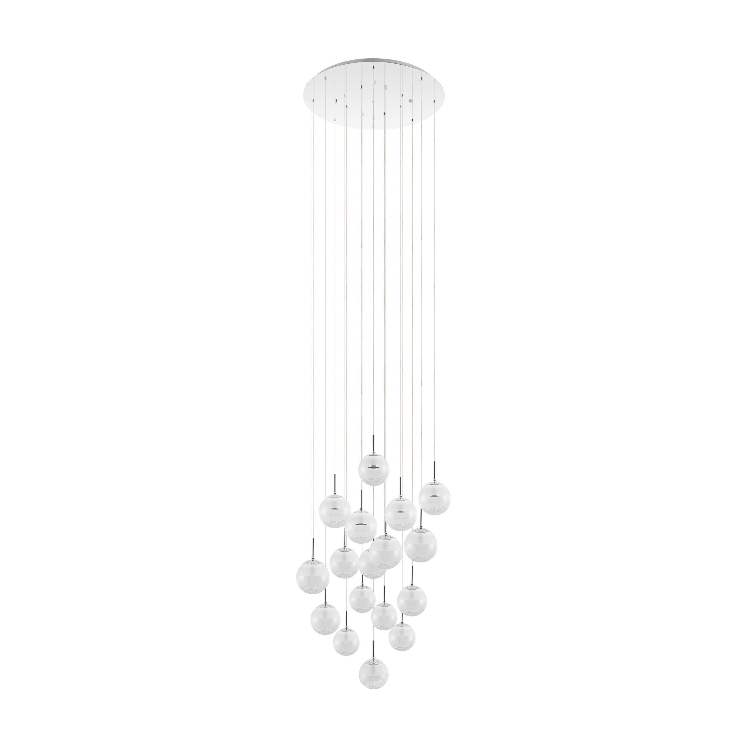 KRISTALL-HÄNGELEUCHTE 78/320 cm   - Klar/Weiß, Basics, Glas (78/320cm) - Eglo
