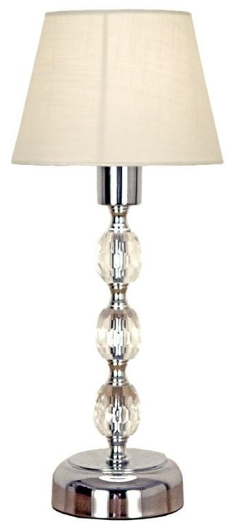 BORDSLAMPA 16/34 cm   - vit/kromfärg, Klassisk, metall/textil (16/34cm)