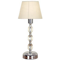 BORDSLAMPA 16/34 cm   - vit/kromfärg, Klassisk, metall/textil (16/34cm)