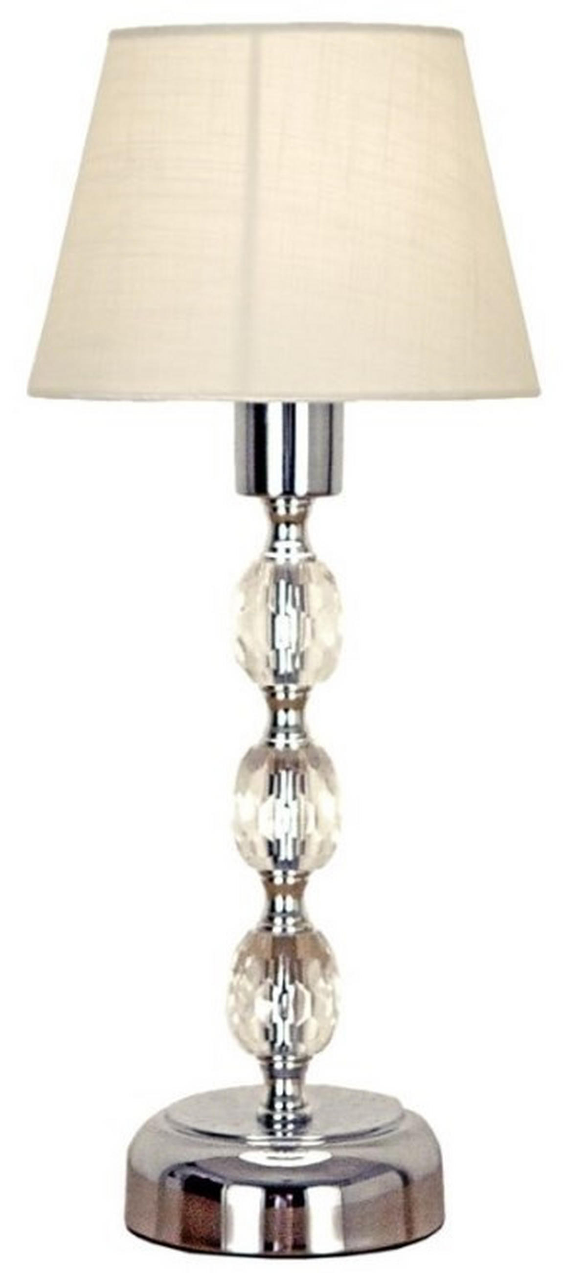 BORDSLAMPA 16/34 cm   - vit/kromfärg, Klassisk, metall/textil (16/34cm)