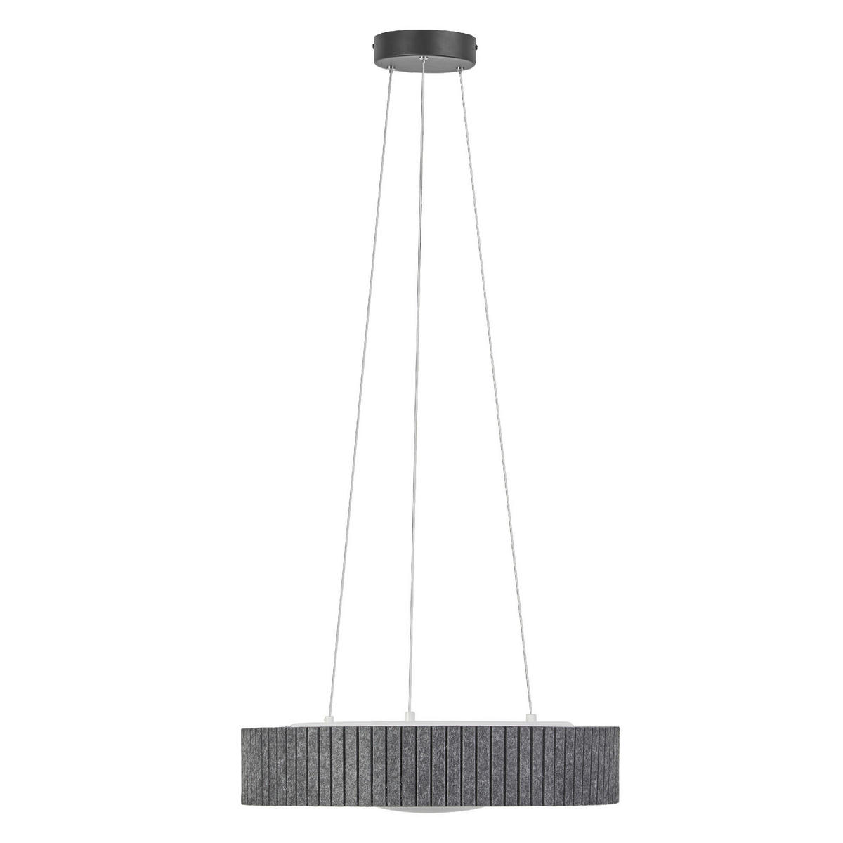 LED-PENDELLEUCHTE 50/150 cm  - Dunkelgrau, Design, Kunststoff/Textil (50/150cm) - Osram