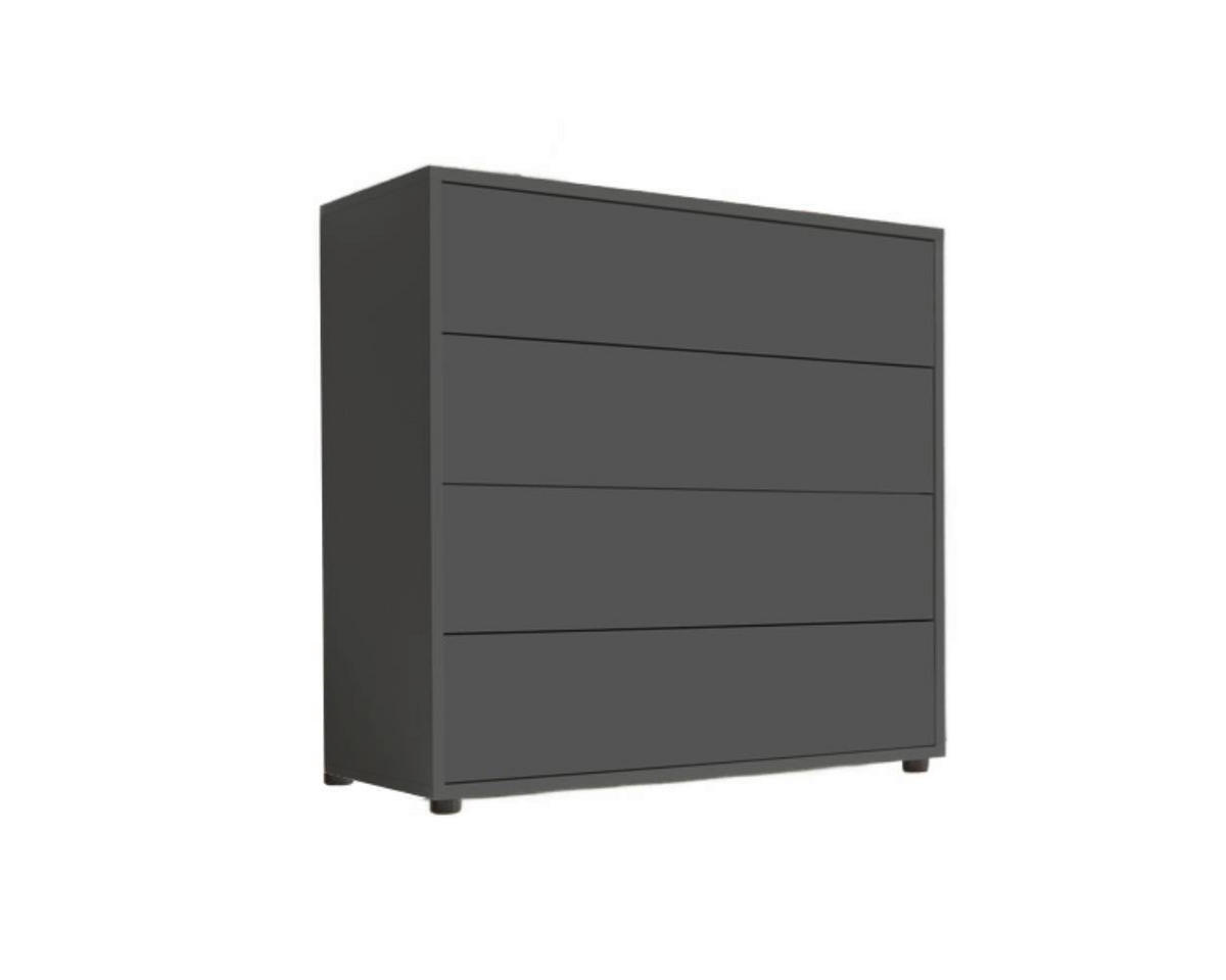 KOMODA, antracitová, 79/73/33 cm - černá/antracitová, Moderní, kompozitní dřevo/plast (79/73/33cm) - MID.YOU