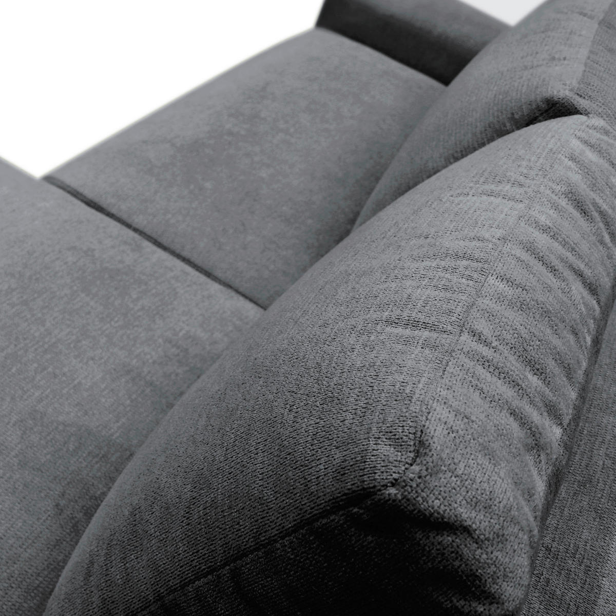 ECKSOFA in Struktur Grau  250/160 cm  - Schwarz/Grau, Design, Kunststoff/Textil (250/160cm) - MID.YOU