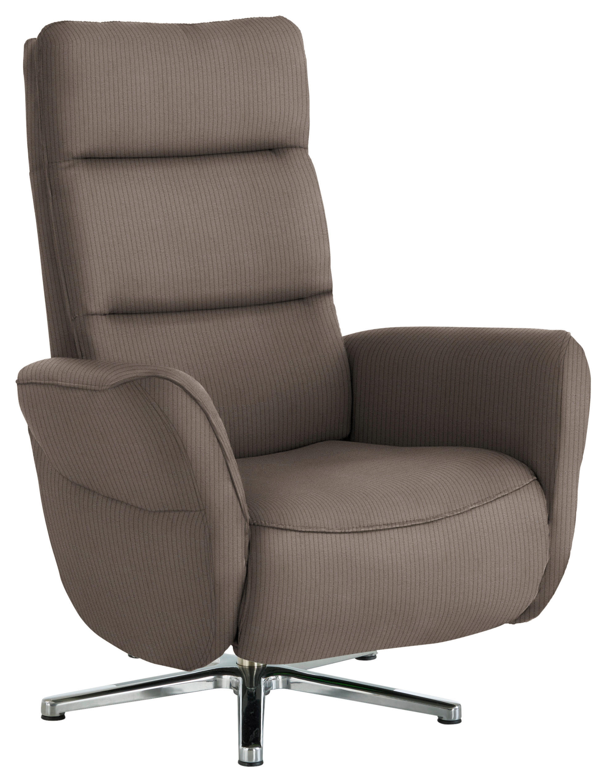 RELAXSESSEL Textil Taupe  - Taupe/Chromfarben, Design, Textil/Metall (78/113/83cm) - Beldomo Speed