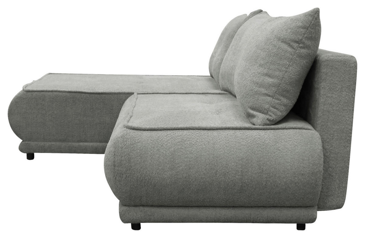 ECKSOFA PAROS Grau Bouclé  - Schwarz/Grau, Design, Kunststoff/Textil (179/277cm) - MID.YOU
