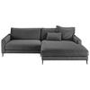 ECKSOFA in Flachgewebe Anthrazit  - Anthrazit/Schwarz, Design, Textil/Metall (272/190cm) - Lomoco