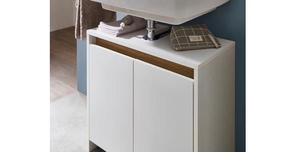 WASCHBECKENUNTERSCHRANK 61,8/59,3/32,2 cm - Eichefarben/Weiß, KONVENTIONELL, Holzwerkstoff (61,8/59,3/32,2cm) - Xora