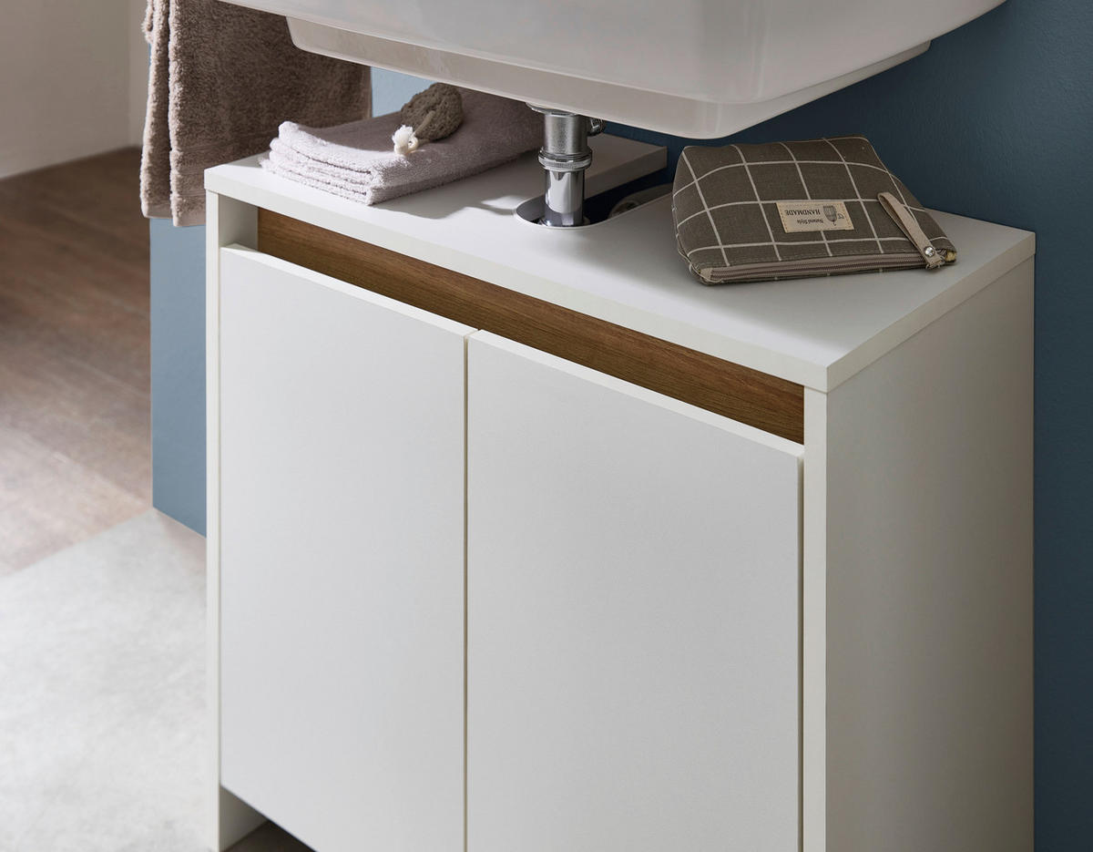 WASCHBECKENUNTERSCHRANK 61,8/59,3/32,2 cm  - Eichefarben/Weiß, KONVENTIONELL, Holzwerkstoff (61,8/59,3/32,2cm) - Xora
