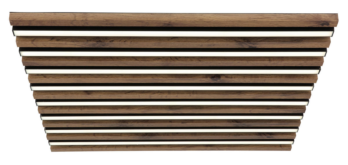 LED-DECKENLEUCHTE    60/60/6 cm  - Weiss/Dunkelbraun, Natur, Holzwerkstoff/Kunststoff (60/60/6cm) - Globo