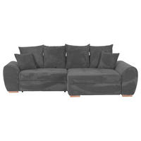 ECKSOFA in Cord Dunkelgrau  - Eichefarben/Dunkelgrau, Konventionell, Holz/Textil (276/177cm) - Carryhome