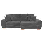 ECKSOFA in Cord Dunkelgrau  - Eichefarben/Dunkelgrau, KONVENTIONELL, Holz/Textil (276/177cm) - Carryhome