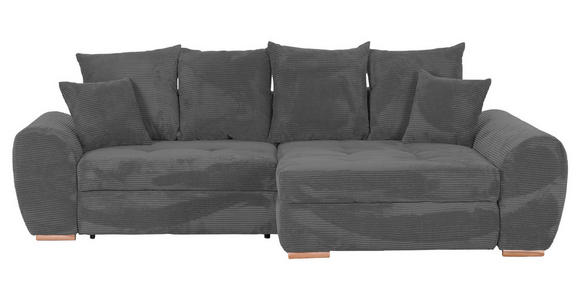 ECKSOFA in Cord Dunkelgrau  - Eichefarben/Dunkelgrau, KONVENTIONELL, Holz/Textil (276/177cm) - Carryhome