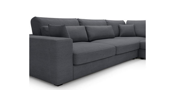 ECKSOFA in Cord Graphitfarben  - Schwarz/Graphitfarben, KONVENTIONELL, Kunststoff/Textil (314/250cm) - Carryhome