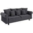 BIGSOFA in Samt Dunkelgrau  - Dunkelgrau/Schwarz, Design, Holz/Textil (248/96/95cm) - Carryhome