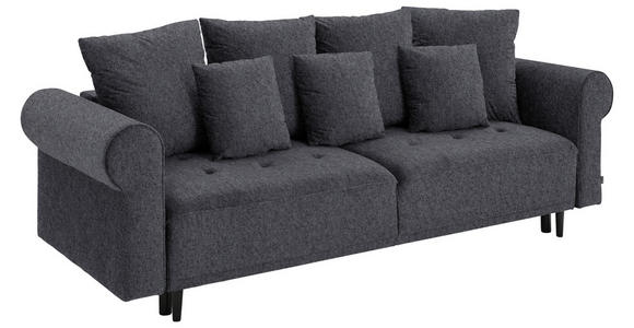 BIGSOFA in Samt Dunkelgrau  - Dunkelgrau/Schwarz, Design, Holz/Textil (248/96/95cm) - Carryhome