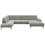 WOHNLANDSCHAFT  in Webstoff Grau  - Schwarz/Grau, Design, Textil/Metall (208/344/180cm) - Dieter Knoll