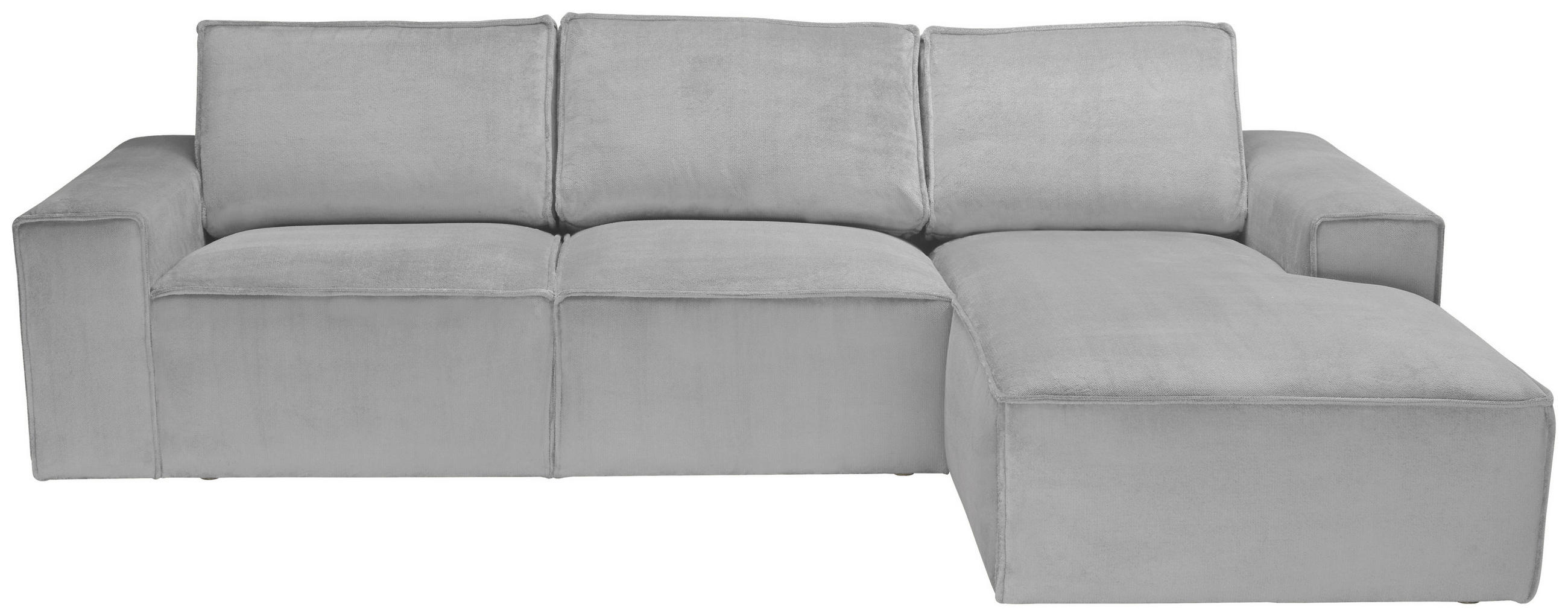 ECKSOFA Hellgrau Chenille  - Hellgrau/Schwarz, KONVENTIONELL, Kunststoff/Textil (272/168cm) - Carryhome