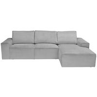 ECKSOFA Hellgrau Chenille  - Hellgrau/Schwarz, KONVENTIONELL, Kunststoff/Textil (272/168cm) - Carryhome