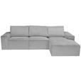 ECKSOFA Hellgrau Chenille - Hellgrau/Schwarz, KONVENTIONELL, Kunststoff/Textil (272/168cm) - Carryhome