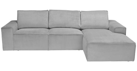 ECKSOFA Hellgrau Chenille - Hellgrau/Schwarz, KONVENTIONELL, Kunststoff/Textil (272/168cm) - Carryhome