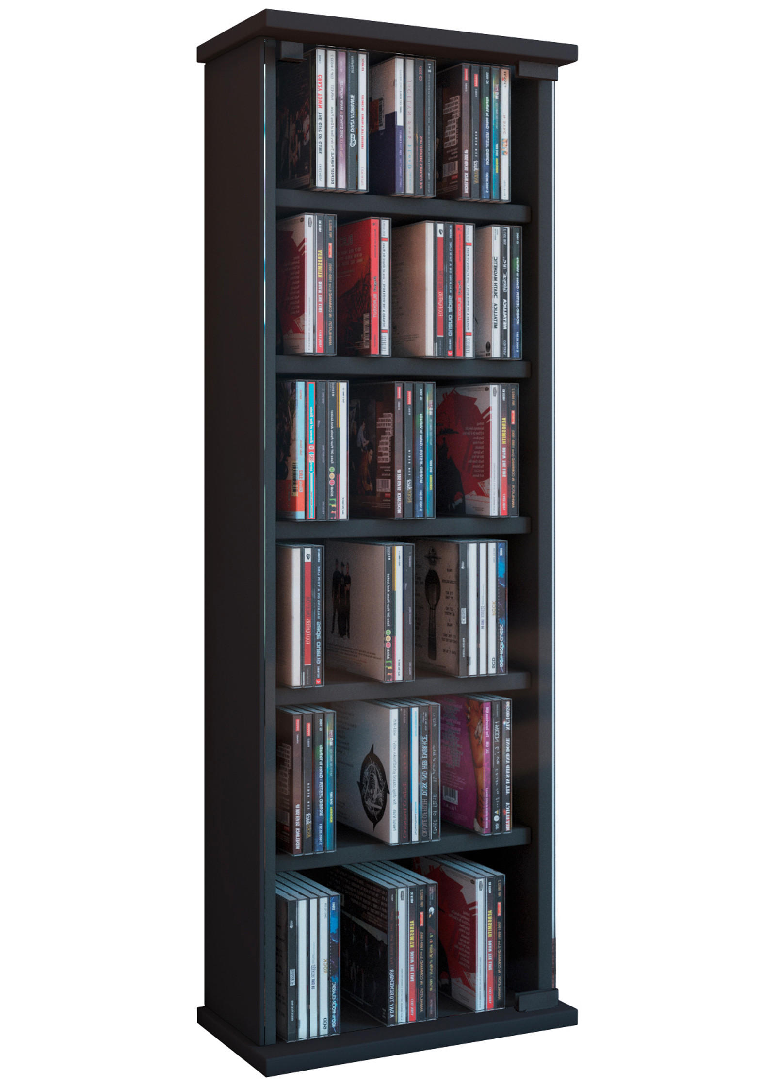 CD-REGAL Schwarz  - Schwarz, KONVENTIONELL, Glas/Holzwerkstoff (31/92/18cm) - MID.YOU