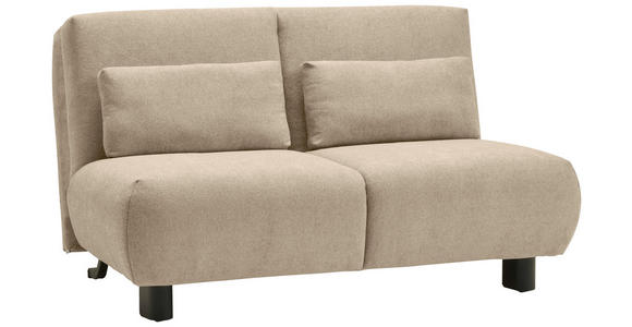 SCHLAFSOFA Flachgewebe Beige  - Beige/Schwarz, KONVENTIONELL, Textil/Metall (150/85/100cm) - Carryhome