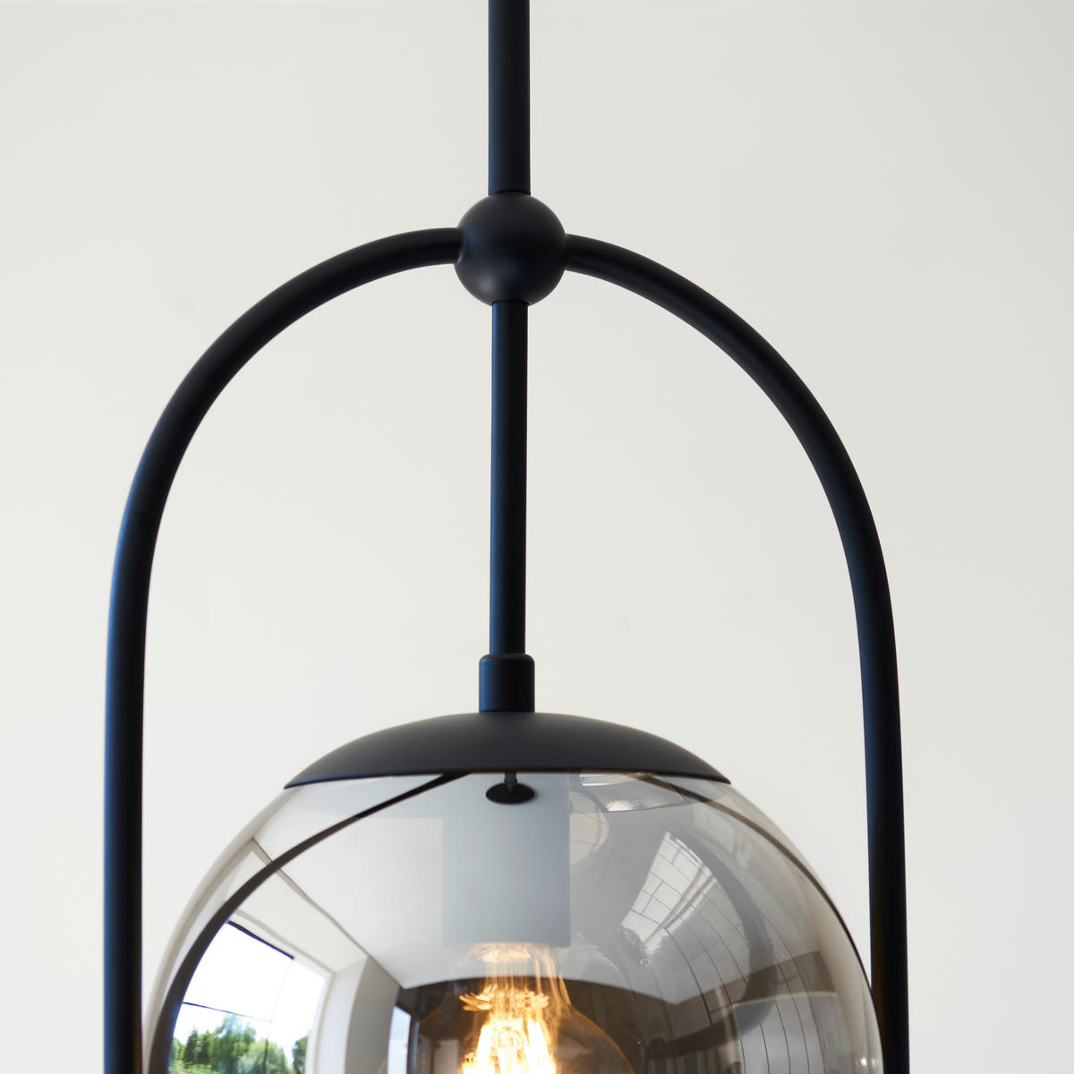 DECKENLEUCHTE  27.5/76-86 cm    - Schwarzchrom, Design, Glas (27.5/76-86cm) - ENDON