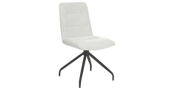 STUHL  Stoffauswahl, Sitzfläche 180° drehbar Webstoff  - Beige/Schwarz, Design, Textil/Metall (50/90/63cm) - Carryhome