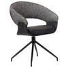 ARMLEHNSTUHL  Sitzfläche 360° drehbar, automatische Rückholfunktion Mikrofaser, Webstoff  - Schwarz/Weiß, Design, Textil/Metall (60/83/62cm) - Novel