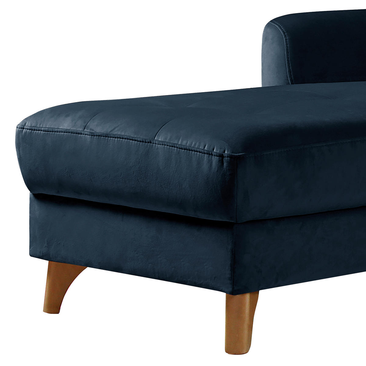 ECKSOFA Dunkelblau Samt Bettkasten, Schlaffunktion, Liegefläche im Originalstoff  - Buchefarben/Dunkelblau, Design, Holz/Textil (168/238cm) - Livetastic