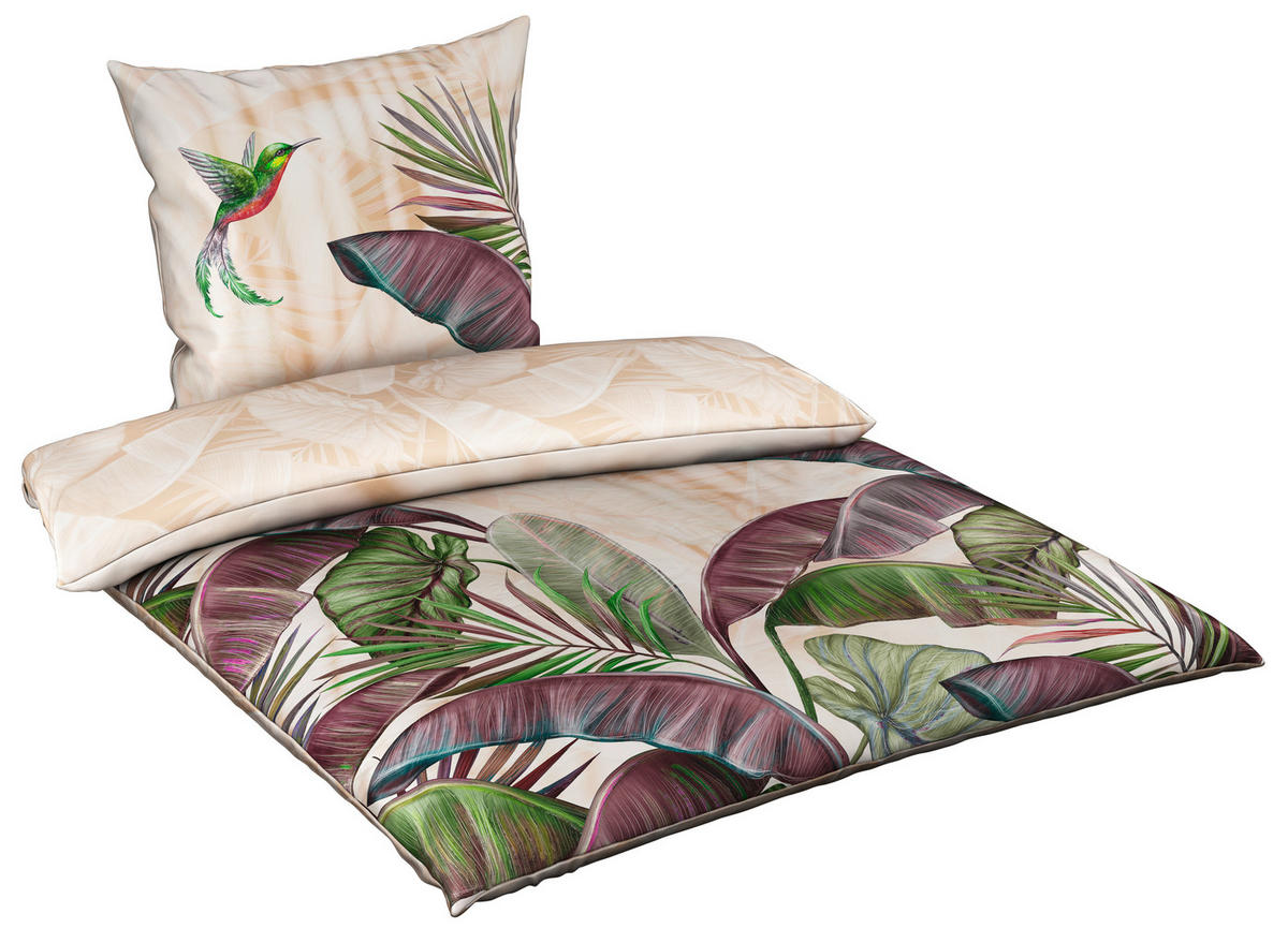WENDEBETTWÄSCHE JUNGLE PARADISE Satin 135/200 cm  - Mauve, KONVENTIONELL, Textil (135/200cm) - Esposa