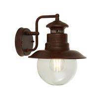 AUSSENWANDLEUCHTE Station 21,5/25/27 cm  - Klar/Rostfarben, Design, Glas/Kunststoff (21,5/25/27cm)