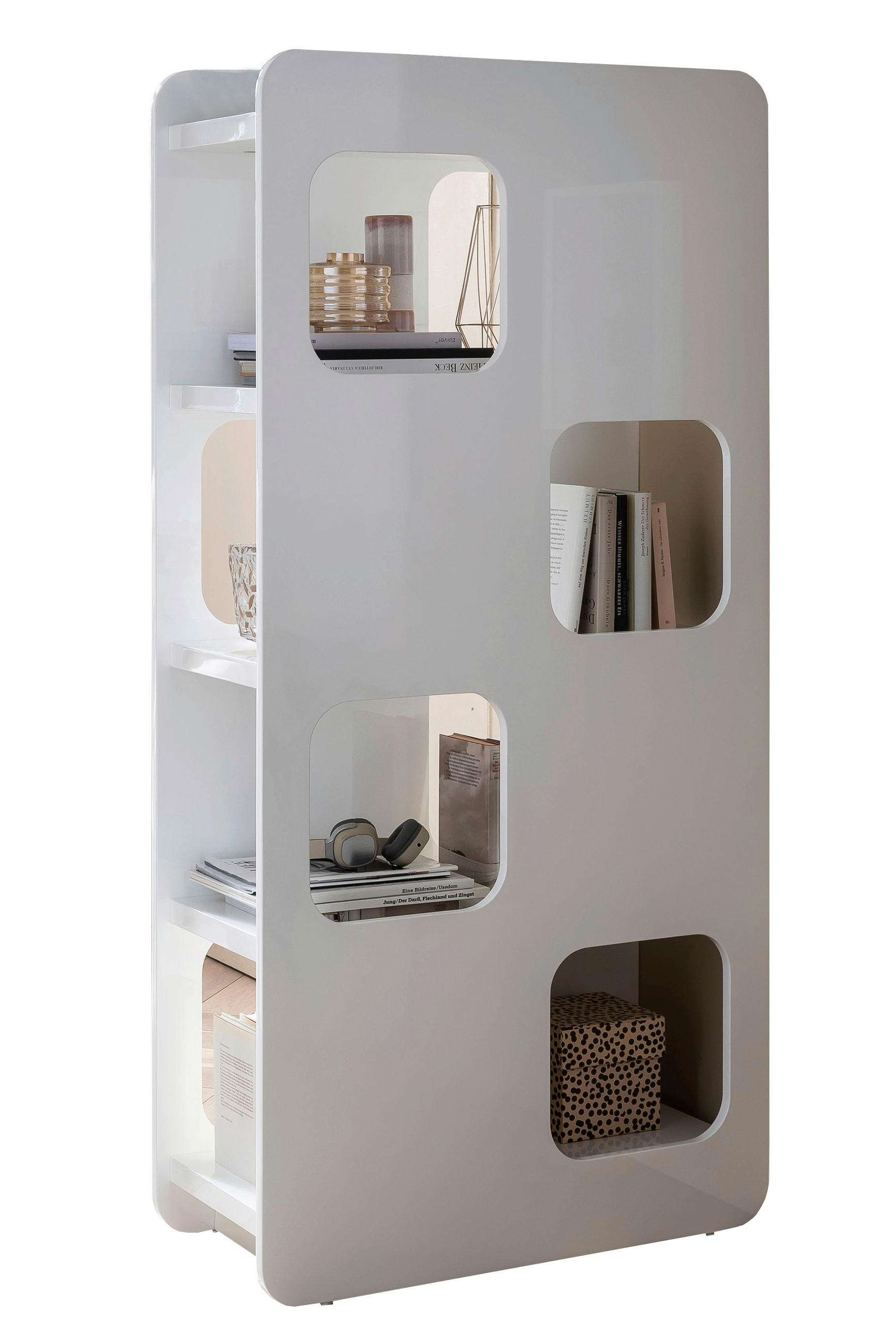 RAUMTEILER - Weiß Hochglanz, Design, Holzwerkstoff (81/168/36cm) - Livetastic