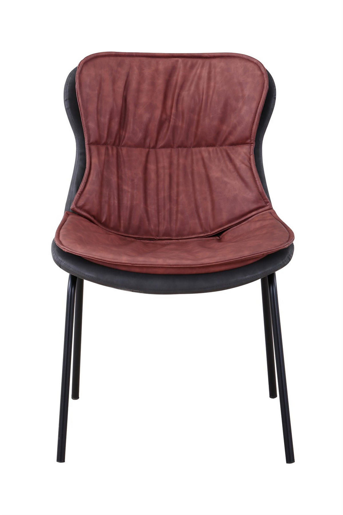 STUHL - Rotbraun/Schwarz, Design, Textil/Metall (54/84/64cm) - Kayoom