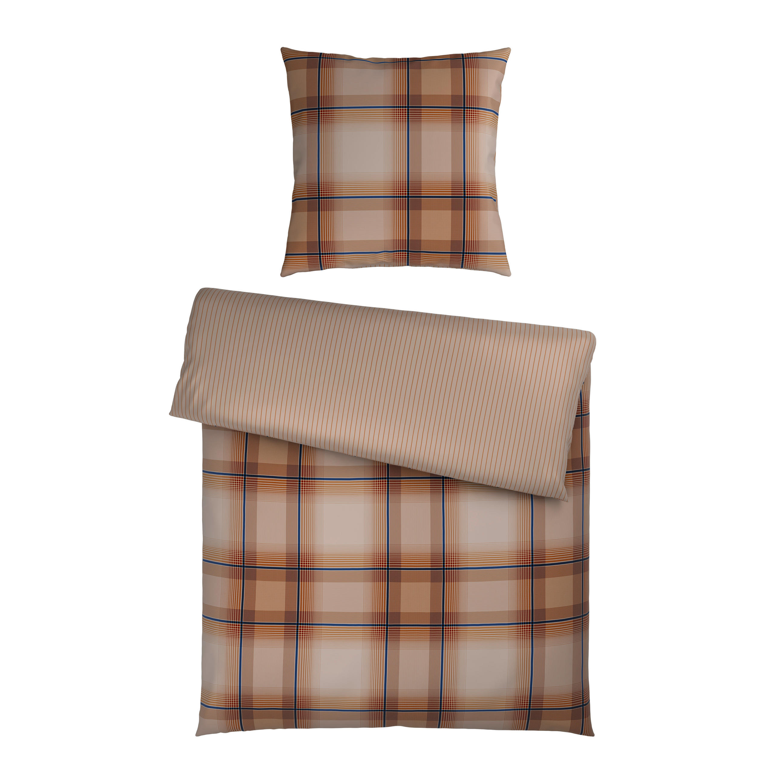 WENDEBETTWÄSCHE Satin 155/220 cm  - Braun/Grau, Textil (155/220cm) - Novel