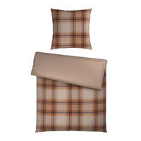 WENDEBETTWÄSCHE Satin 155/220 cm  - Braun/Grau, Textil (155/220cm) - Novel