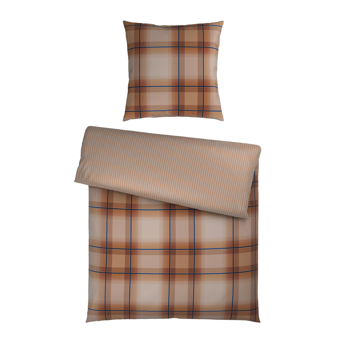 WENDEBETTWÄSCHE Satin 155/220 cm  - Braun/Grau, Textil (155/220cm) - Novel